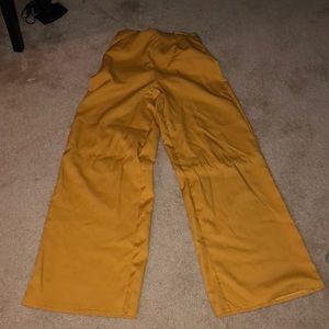 Mustard yellow wide leg pants